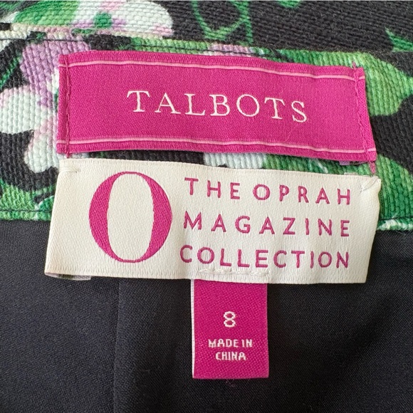 Talbots Oprah Winfrey Collection Navy Pencil Skirt with Purple Floral Print 8 - Picture 6 of 8